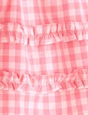 Toddler Girls Mommy And Me Gingham Poplin Smocked Ruffle Dress