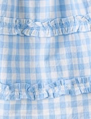 Toddler Girls Mommy And Me Gingham Poplin Smocked Ruffle Dress