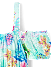 tout-petit, fille Famille assortie Tropical Off Shoulder Robes