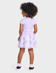 Baby And Toddler Girls Floral Ribbed Fit And Flare Dress