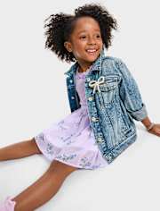 Baby And Toddler Girls Floral Ribbed Fit And Flare Dress