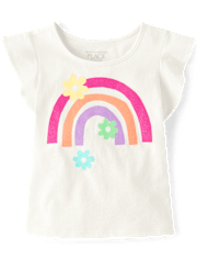 Baby And Toddler Girls Rainbow Flutter Top