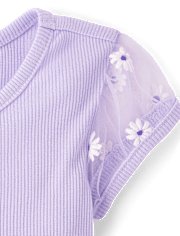 Baby And Toddler Girls 3D Daisy Mesh Fit And Flare Dress