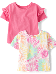 Toddler Girls Print Cross Back Top 2-Pack