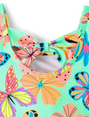 Baby And Toddler Girls Butterfly Bow Back One Piece Swimsuit