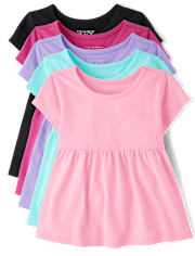 Toddler Girls Empire Babydoll Top 5-Pack