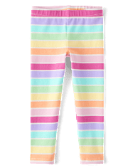 Toddler Girls Rainbow Striped Leggings