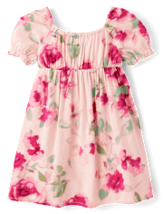 Toddler Girls Floral Bow Back Dress