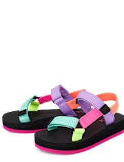Girls Colorblock Webbed Sandals