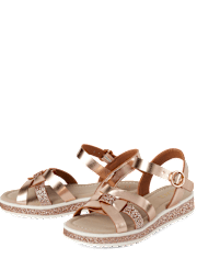 Girls Glitter Platform Sandals