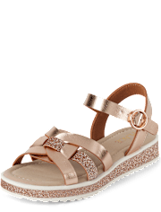 Girls Glitter Platform Sandals