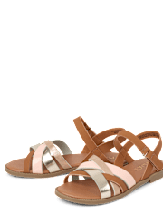 Girls Cross Strap Sandals