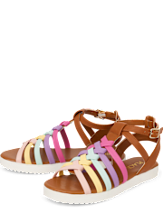 Girls Rainbow Gladiator Sandals