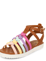 Girls Rainbow Gladiator Sandals