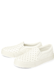 Girls Glitter Perforated Platform Slip On Sneakers