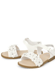 Toddler Girls Jeweled Flower Sandals