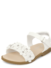 Toddler Girls Jeweled Flower Sandals