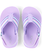 Toddler Girls Striped Flip Flops