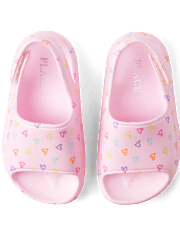Toddler Girls Rainbow Heart Slides