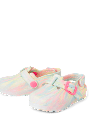 Toddler Girls Rainbow Tie Dye Clogs