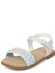 Toddler Girls Rainbow Braided Sandals