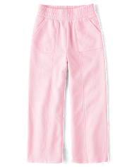 Girls Fleece Wide Leg Lounge Pants