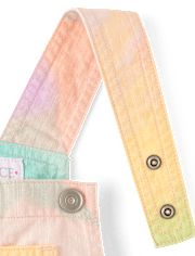 Girls Rainbow Marble Shortalls