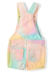 Girls Rainbow Marble Shortalls