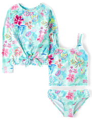 Maillot de bain 3 pièces Fille Tropical