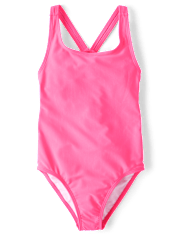 Girls Cut-Out One Piece Swimsuit
