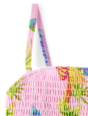 Maillot de bain tankini smocké Fille Imprimé