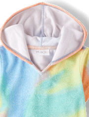 Girls Rainbow Tie Dye Terry Swim Cover-Up