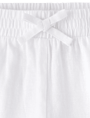 Pantalon de plage à jambe large en lin mélangé Fille