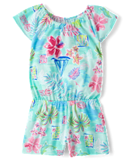 Baby And Toddler Girls Tropical Flutter Romper