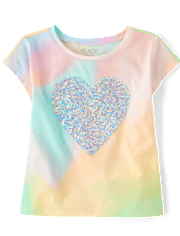 Haut graphique à sequins pour filles