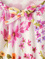 Girls Floral Puff Sleeve Dress