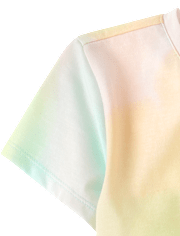 Girls Rainbow Marble Tie Front Top