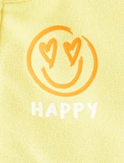 Girls Graphic Fleece Zip Up Hoodie