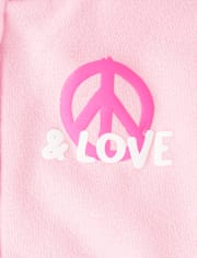 Sweat à capuche zippé en polaire graphique pour fille