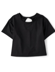 Girls Quick Dry Twist Back Boxy Top