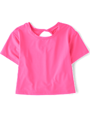 Girls Quick Dry Twist Back Boxy Top