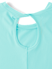 Girls Quick Dry Twist Back Boxy Top