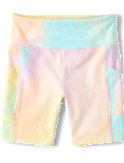 Girls Quick Dry Marble High Rise Bike Shorts