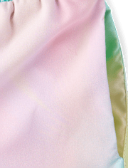 Girls Quick Dry Rainbow Marble Lined Shorts