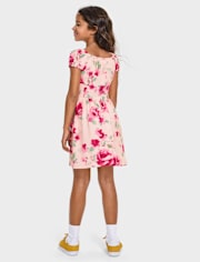 Robe à smocks fleurie pour fille