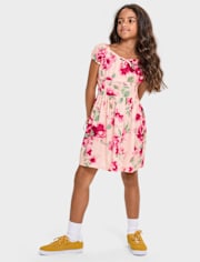 Robe à smocks fleurie pour fille