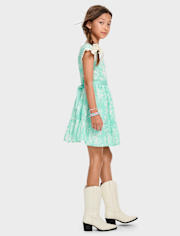 Girls Print Ruffle Dress