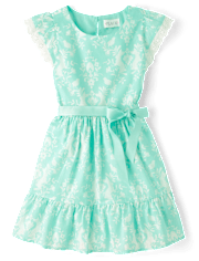Girls Print Ruffle Dress