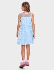 Fille 3D Papillon Maillage Robe évasée