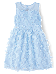 Fille 3D Papillon Maillage Robe évasée